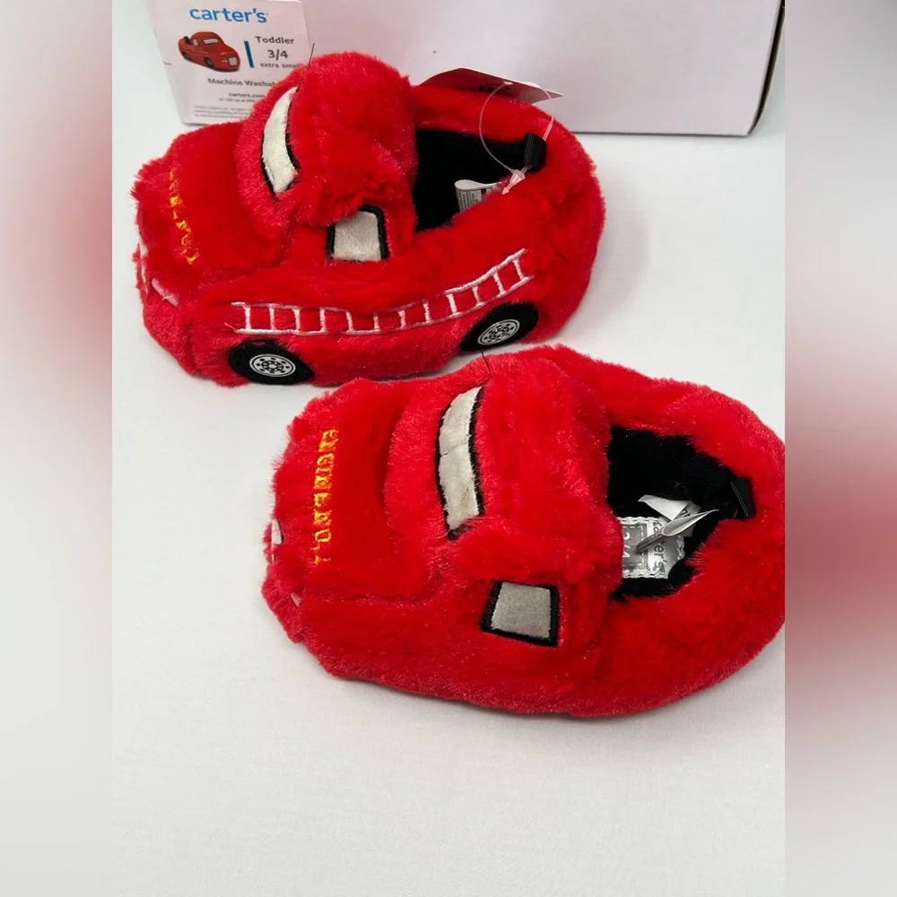 NIB Toddler Carters Size XS 3/4 Orion Comfort Fit‎ Slippers Soft Red Fire Truck